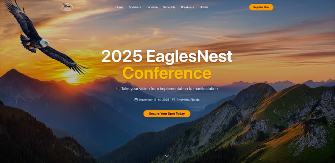 Eagles Nest Conference - website by Kevin
