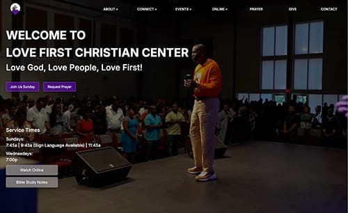 Love First Christian Center - website by Kevin