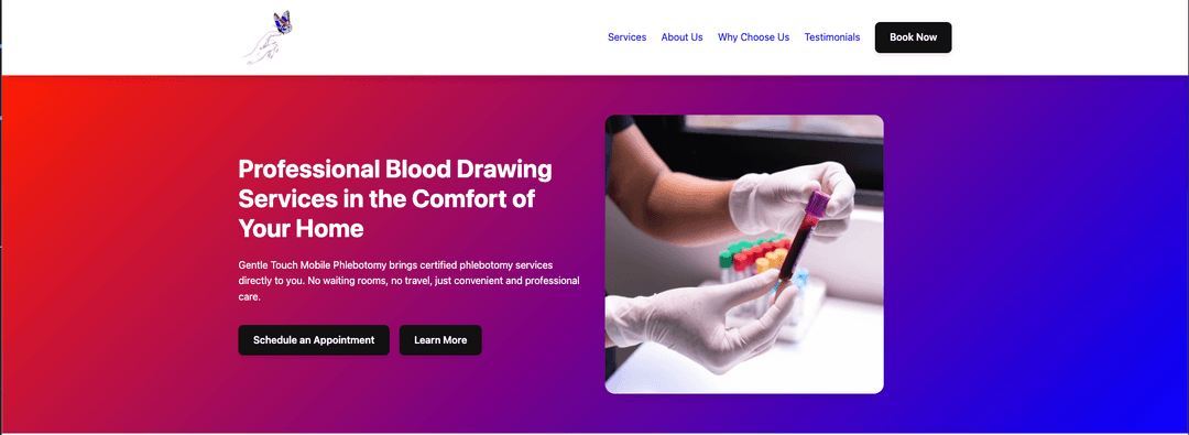 Gentle Phlebotomy - website by Kevin